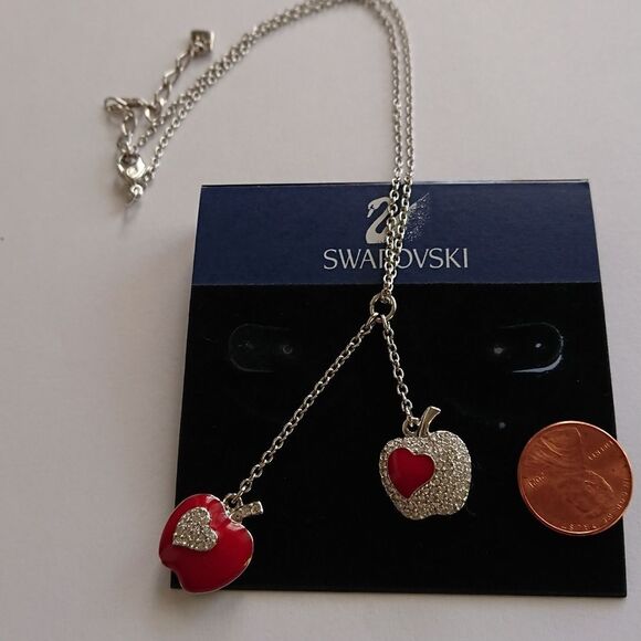 Swarovski Jewelry - Swarovski DOUBLE apple and heart necklaces